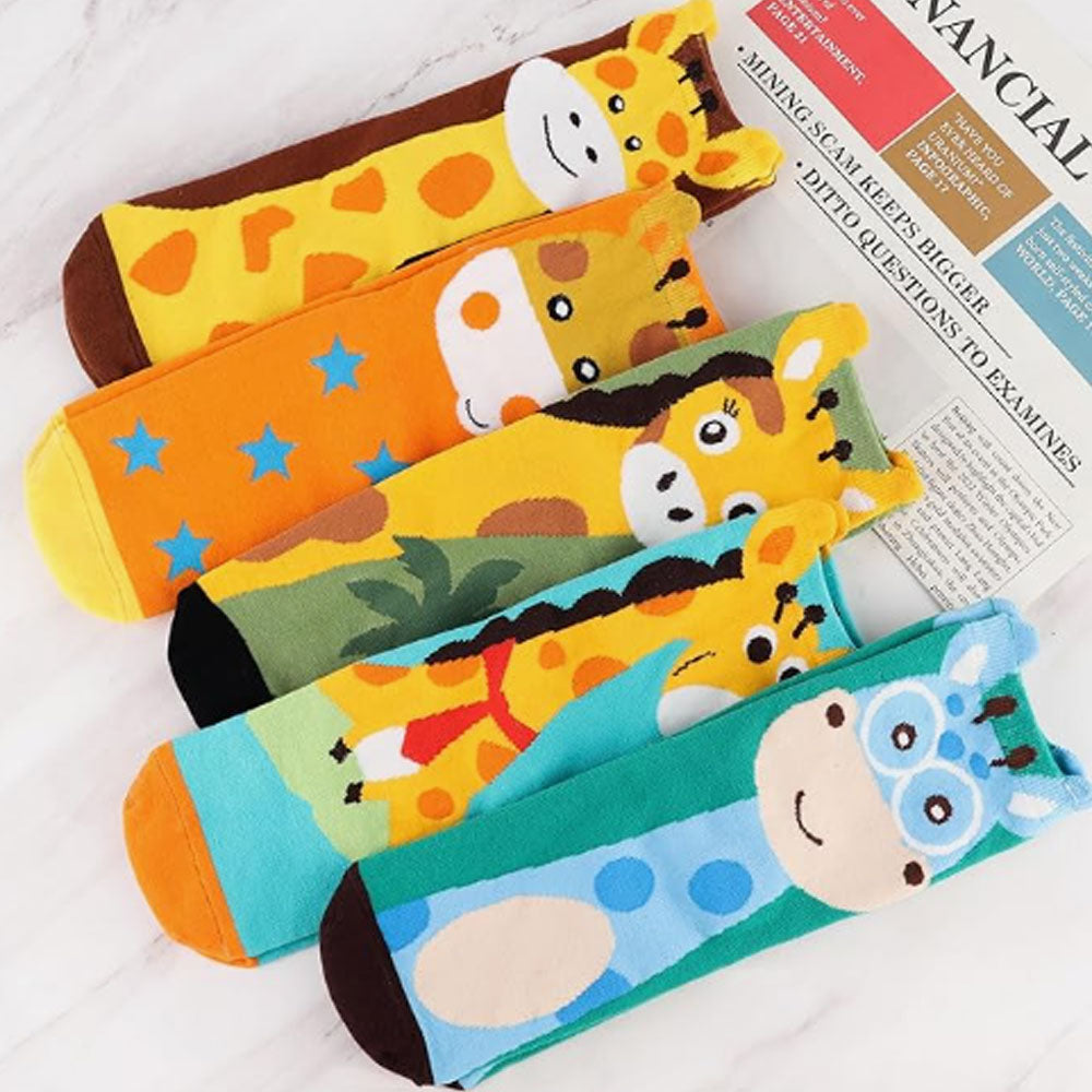 Women's giraffe Socks Gifts Cute Animal Socks Gifts for Women 5pairs