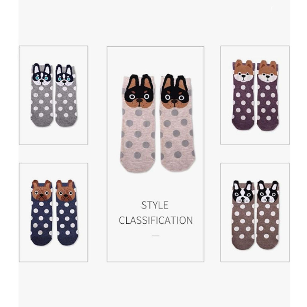 Women's Dog Socks Gifts Cute Animal Socks Gifts for Women 5pairs