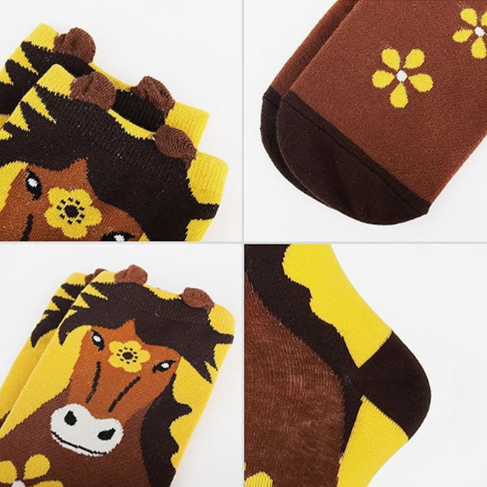 Women's horse Socks Gifts Cute Animal Socks Gifts for Women 5pairs