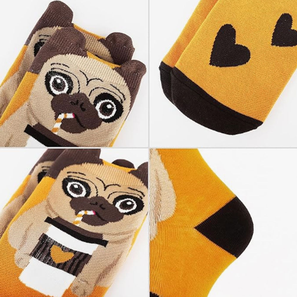 Women's Dog Socks Gifts Cute Animal Socks Gifts for Women 5pairs Pug