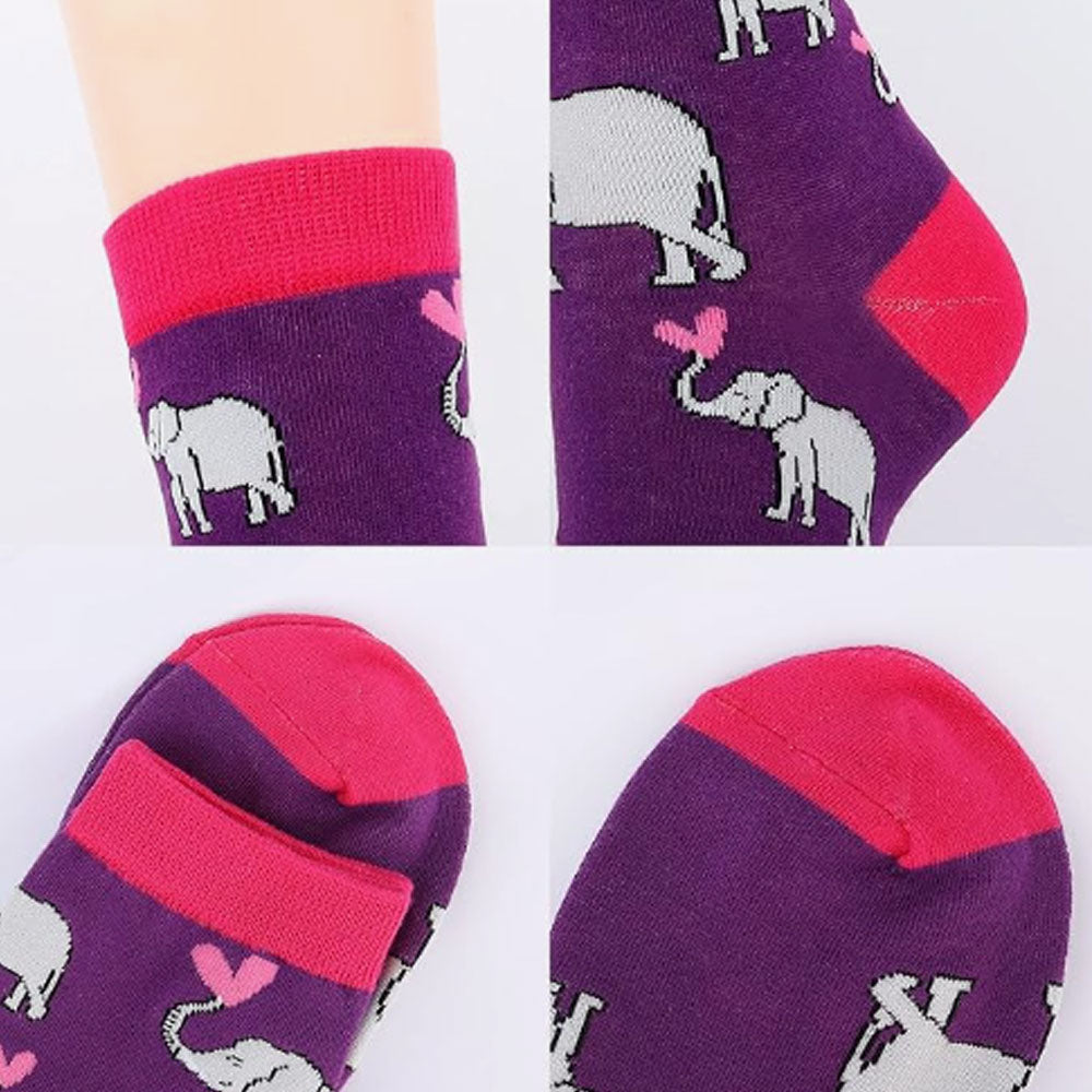 Women's elephant Socks Gifts Cute Animal Socks Gifts for Women 5pairs