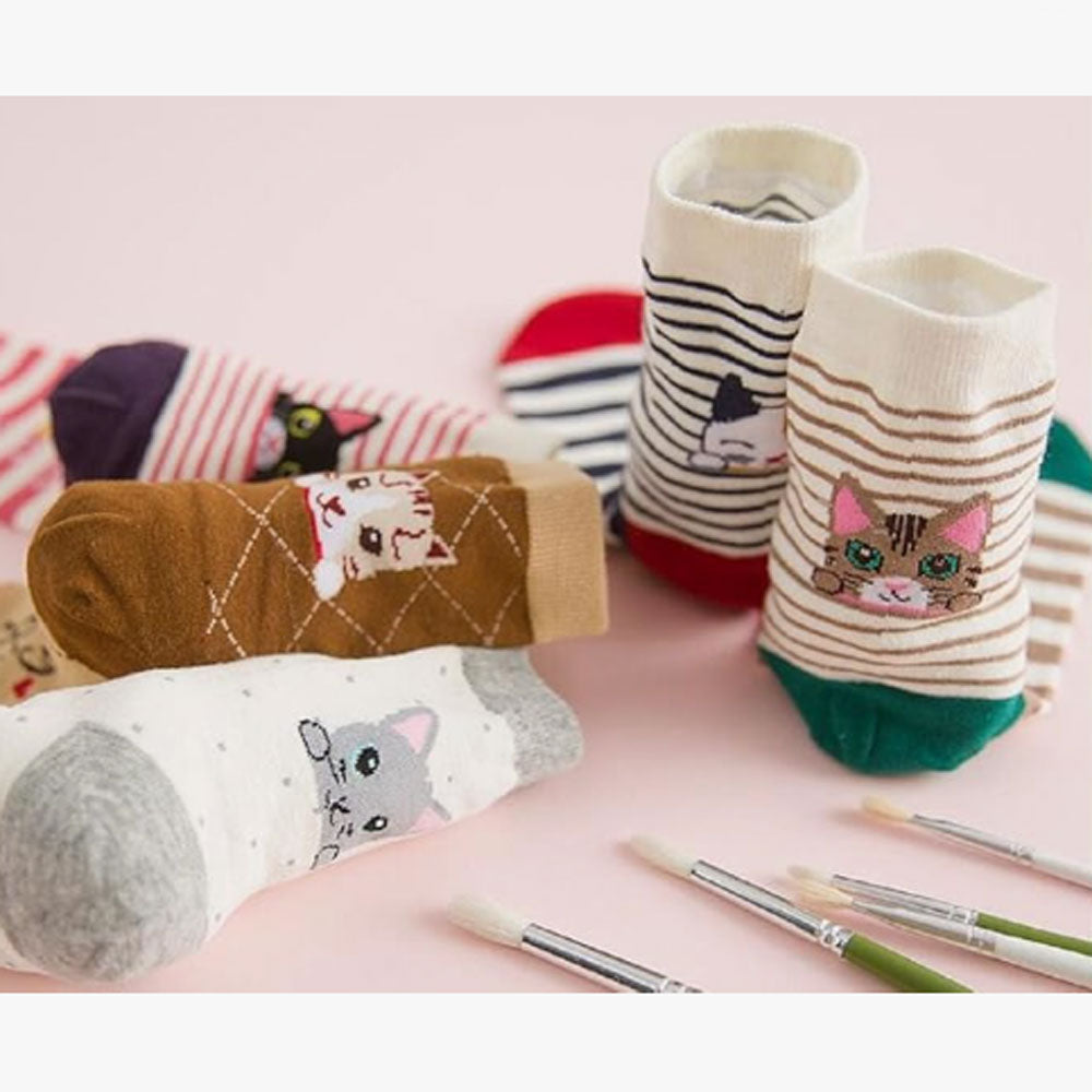Women's Cat Socks Cat Gifts Cute Animal Socks Gifts for Women 5pairs