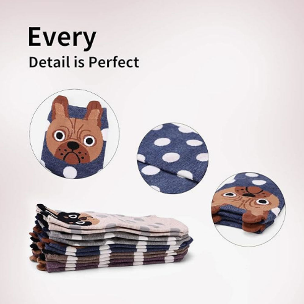 Women's Dog Socks Gifts Cute Animal Socks Gifts for Women 5pairs