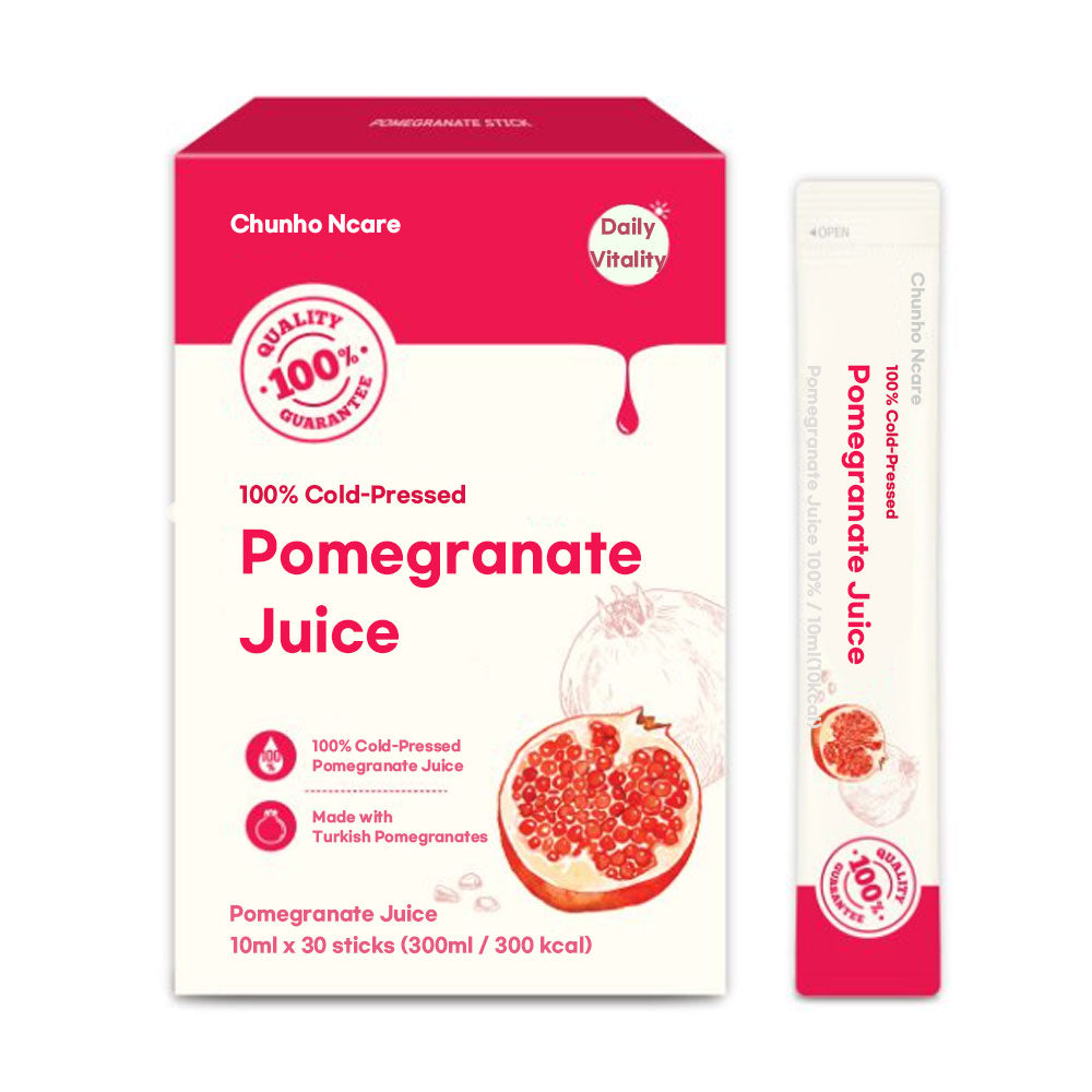 Chunho Ncare 100% Pomegranate Juice Stick – Pure NFC Juice, No Water Added, Not from Concentrate, Turkish Pomegranates, No Additives, 10ml x 30 Sticks