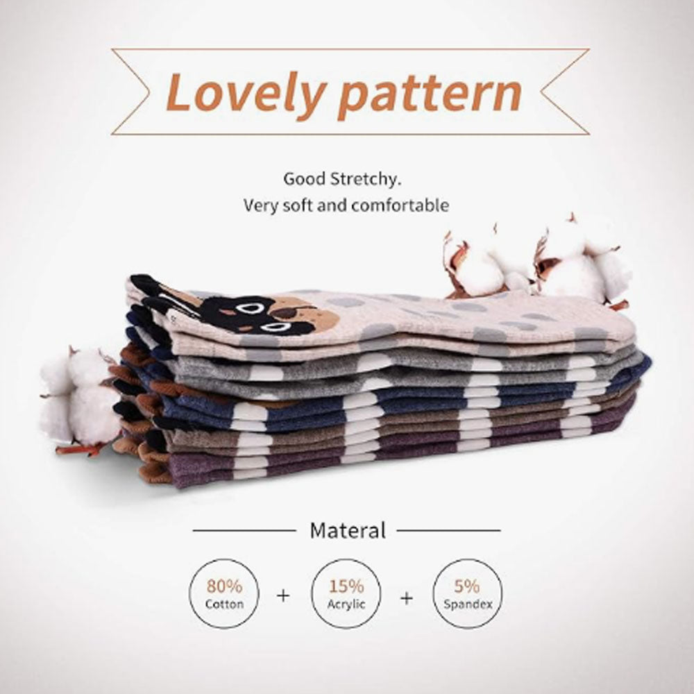 Women's Dog Socks Gifts Cute Animal Socks Gifts for Women 5pairs