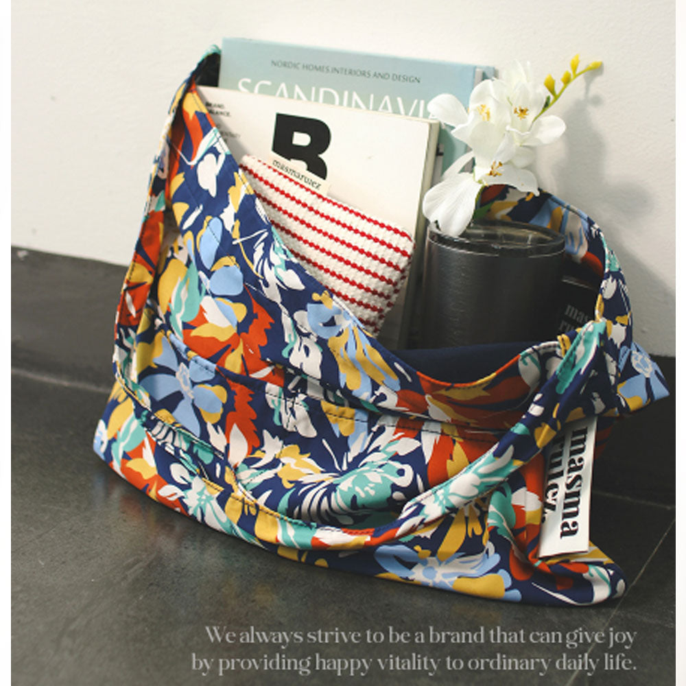 Masmarulez Rabbit Eco Bag – Lightweight 100% Cotton Tropical Pattern Tote – Stylish Reusable Daily Shopper for Women