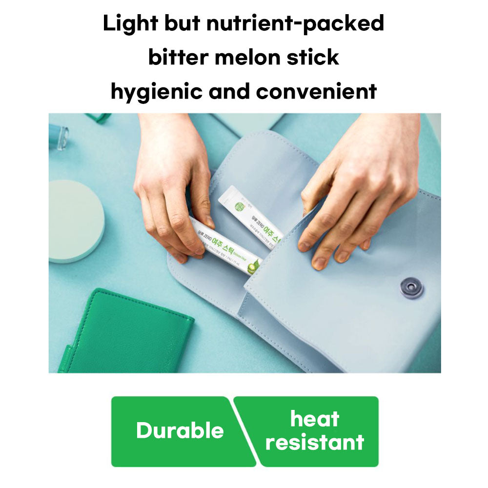 Chunho Ncare Korean Bitter Melon Juice Concentrate, Zero Sugar, Korean-Grown Bitter Melon, Celery, Lettuce & Spinach, Easy-Cut Liquid Stick Pouch, HACCP Certified (15ml × 30sticks)