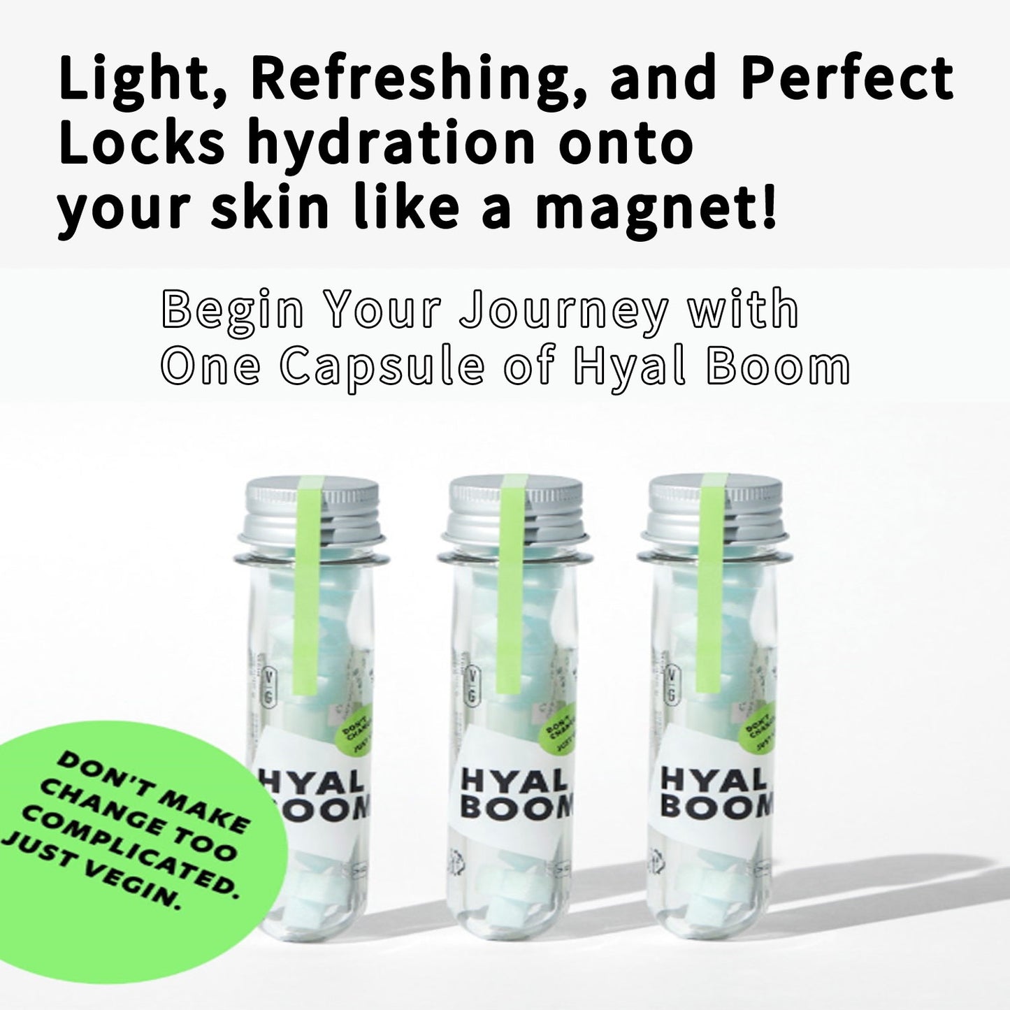 Hyal Boom – 1000x Hydration Concentration, 500 Dalton Hyaluronic Acid, Deep Moisture Freeze-Dried for Easy Use, No Preservatives