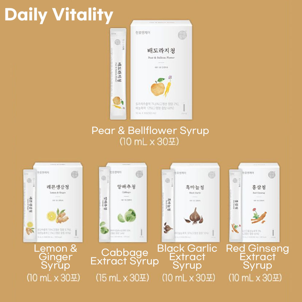 Chunho Ncare Korean Pear and Bellflower Root Juice Concentrate, 100% Korean Bellflower, with Honey, Quince & Jujube, Traditional Korean Drink, Easy-Cut Stick Pouch, HACCP Certified (10ml × 30sticks)