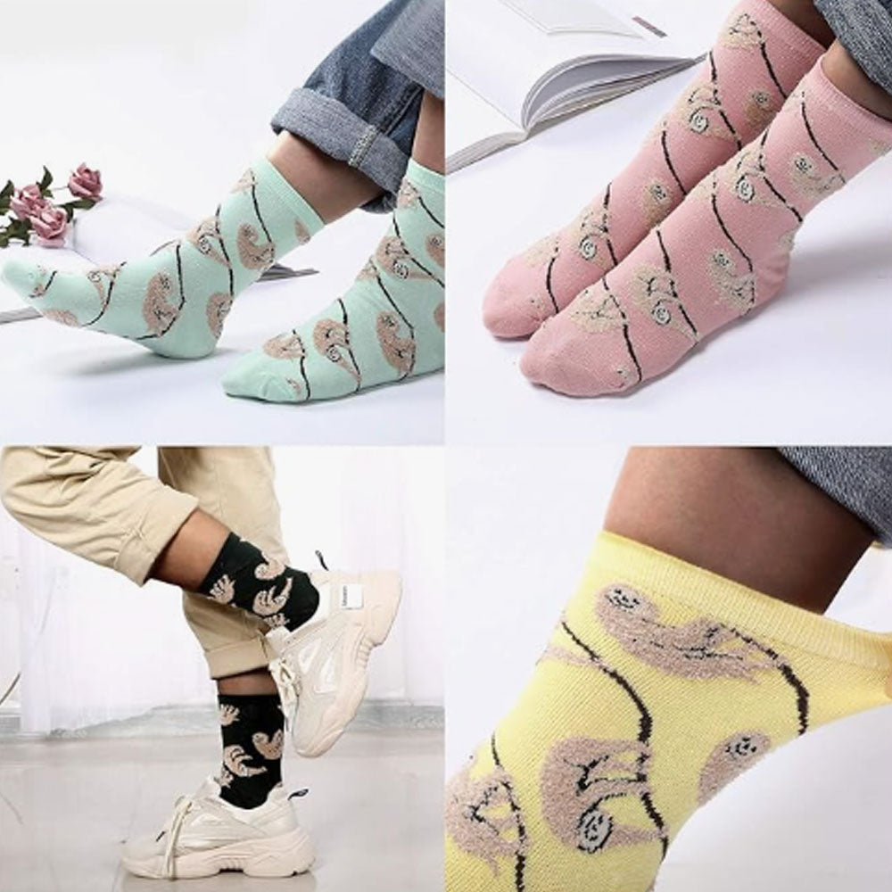 Women's Sloth Socks Sloth Gifts Cute Animal Socks Gifts for Women 5pairs