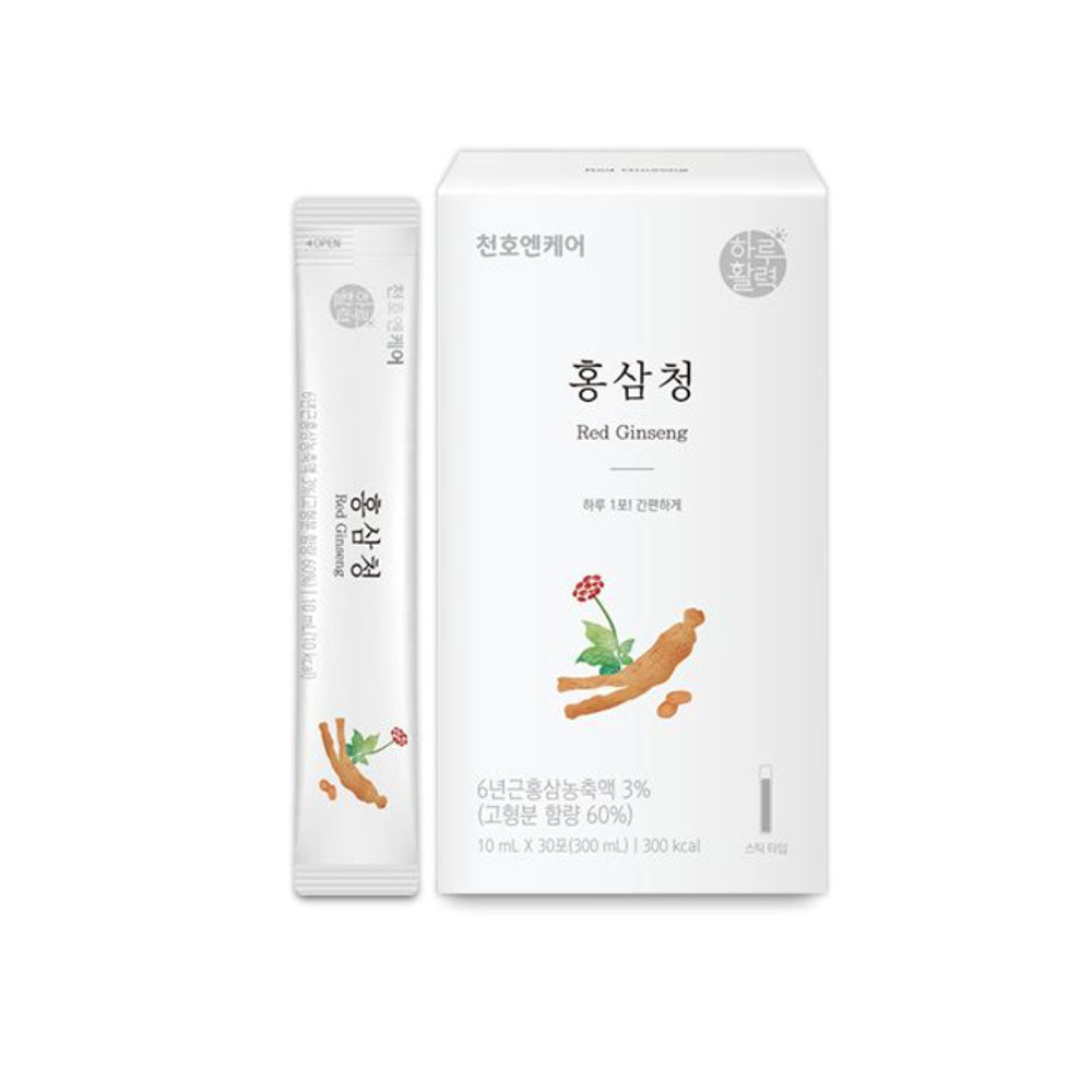 Chunho Ncare Korean Red Ginseng Juice Concentrate, 6 Years Old Ginseng, 14 Herbal Blend, Easy-Cut Liquid Stick Pouch, HACCP Certified (10ml × 30sticks)