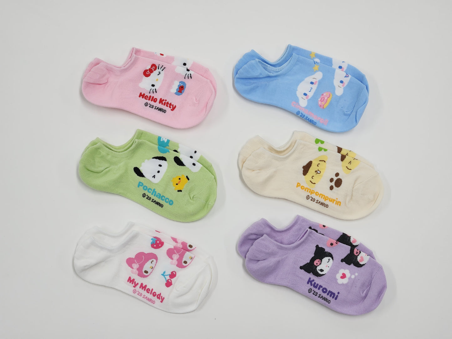 Sanrio Women's Ankle Cartoon Socks - Set Of 6pairs