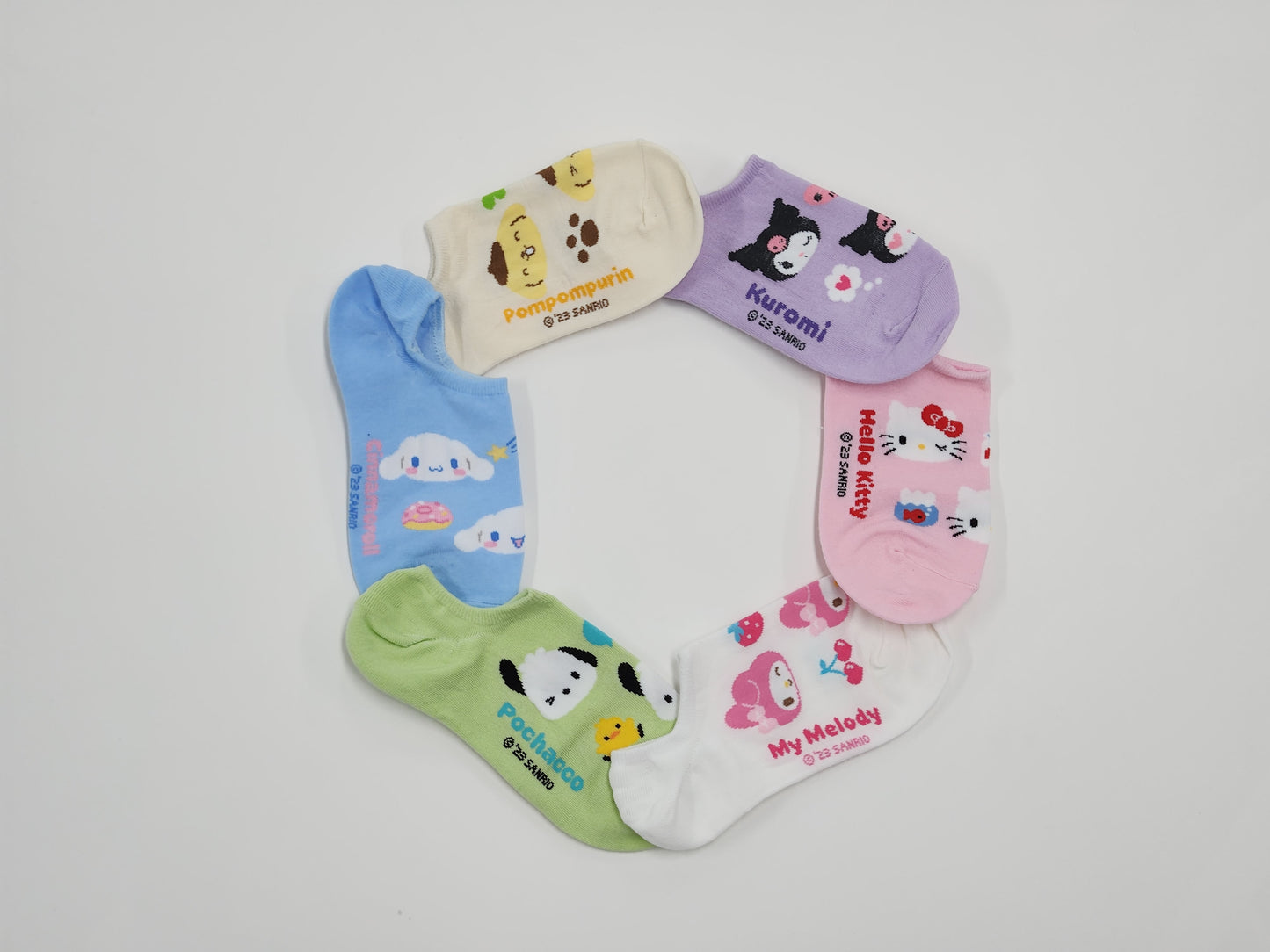 Sanrio Women's Ankle Cartoon Socks - Set Of 6pairs
