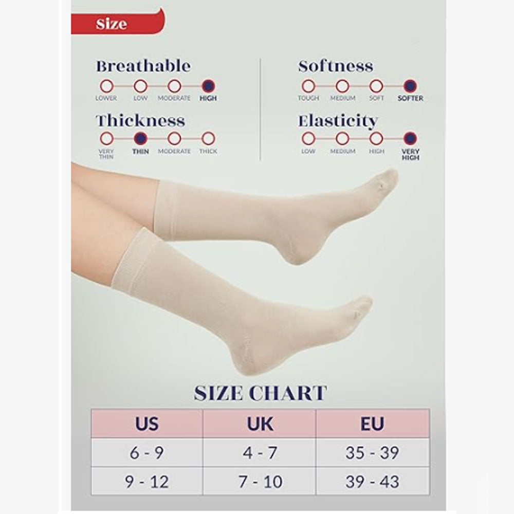 Womens Bamboo Dress Socks, Extremely Soft, Thin, Crew Socks for Business Trouser Casual, Non-Binding, Beige,Hazel,Light brown 3 Pairs