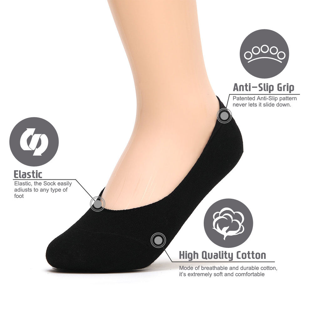 Mens Anti-Slip No Show Socks