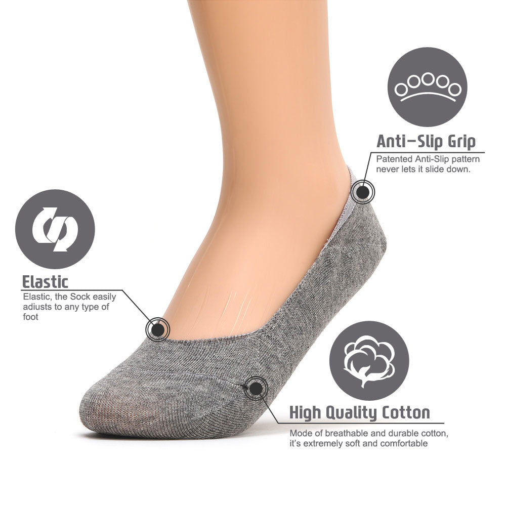 Mens Anti-Slip No Show Socks
