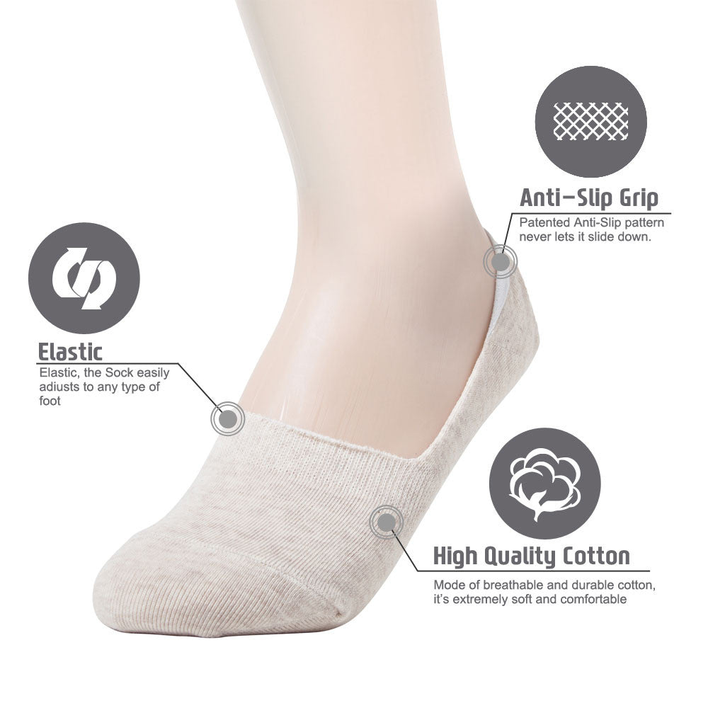 Womens Anti-Slip No Show Socks