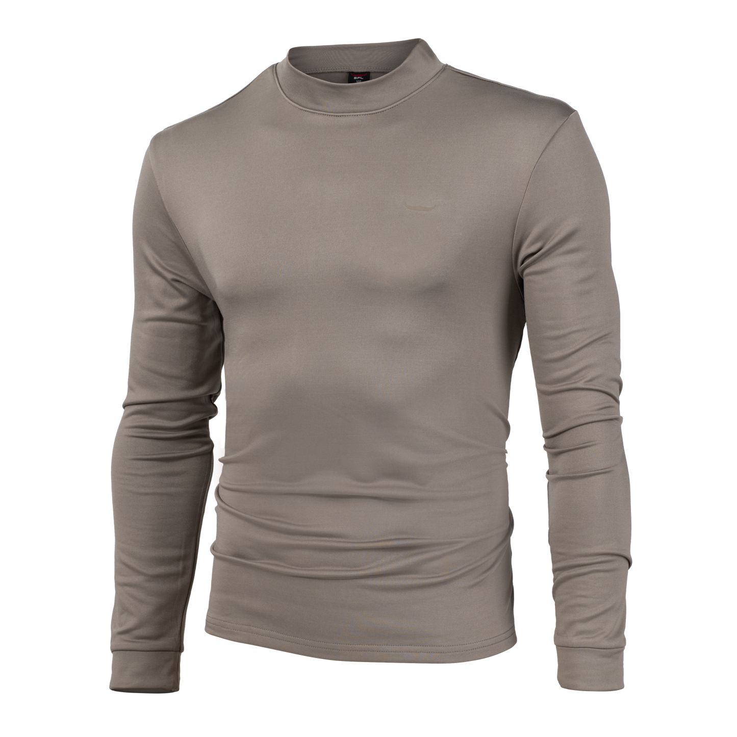 Nyfashioncity Fleece-Lined Half Turtleneck Top _Beige