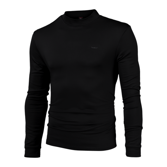 Nyfashioncity Fleece-Lined Half Turtleneck Top _Black