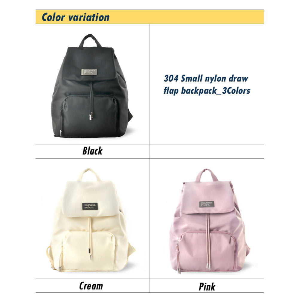 Masmarulez 304 Small Draw Flap Backpack – Compact Nylon Laptop Bag for Women, Water-Resistant, Lightweight, Side Zipper, Fits 13” MacBook – Stylish Daily Backpack for Work & Casual Use (Dark gray)