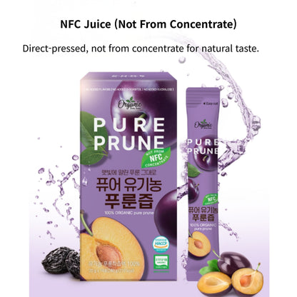 Chunhoncare Organic Turkish Prune Juice Sticks, NFC Not From Concentrate, No Added Sugar, No Artificial Additives, Convenient Stick Pouches