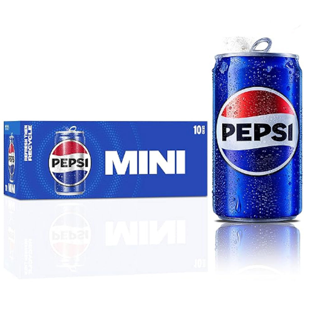 Pepsi Soda, Mini Cans, 7.5 Ounce (Pack of 10)