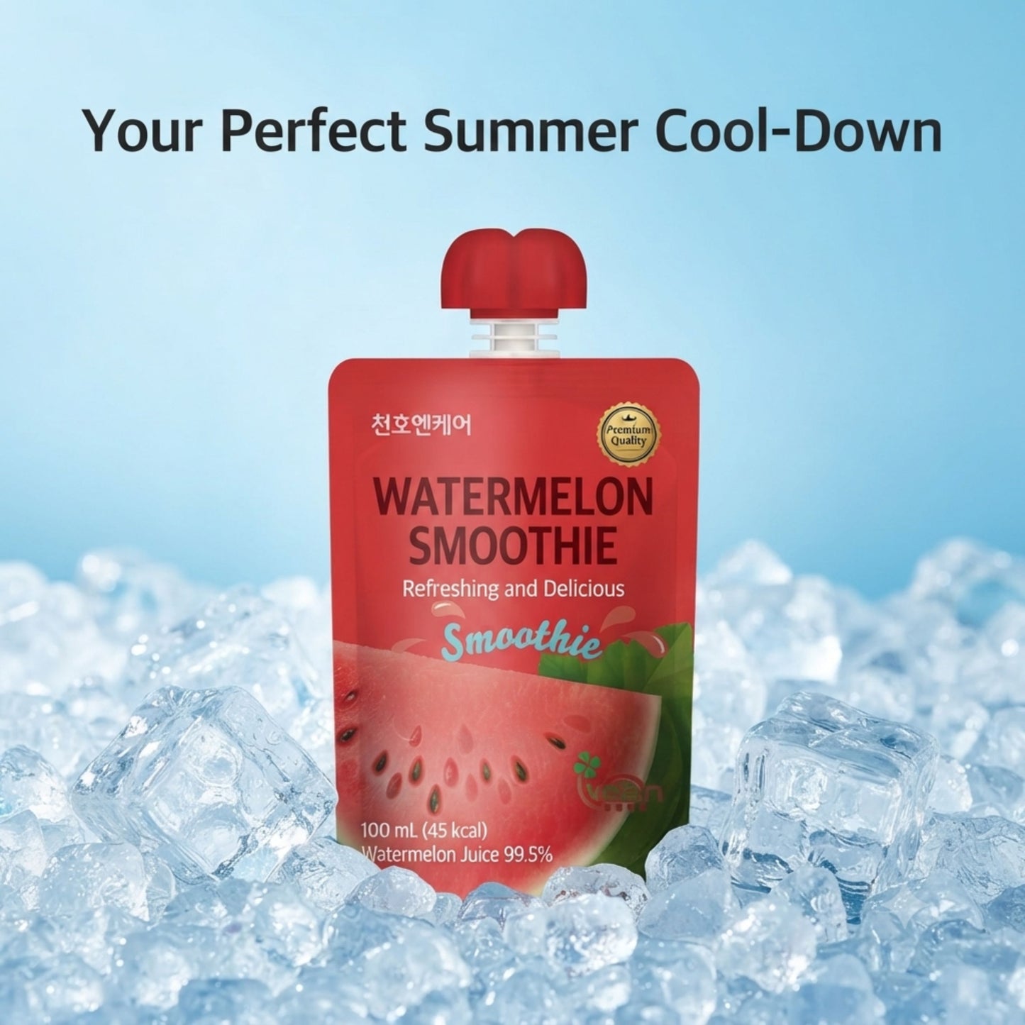 ChunhoNcare Watermelon Smoothie – Sweet & Refreshing Watermelon Drink, Vegan Certified, 100ml × 10