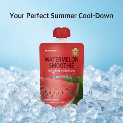 ChunhoNcare Watermelon Smoothie – Sweet & Refreshing Watermelon Drink, Vegan Certified, 100ml × 10