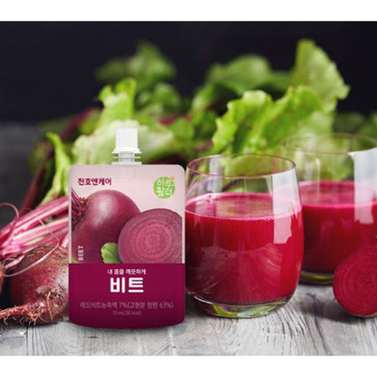 Chunho Ncare Korean Red Beet Juice – 100% German Red Beet with Apple Concentrate, Nutrient-Rich & Naturally Sweet, No Artificial Additives, Resealable Pouch (70mlx30pouches)