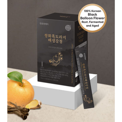 Chunho Ncare Korean Herbal Root Stick – Ssanghwa Black Balloon Flower Pear Ginger Extract | 100% Korean Ingredients, No Additives, 20ml x 30 Sticks