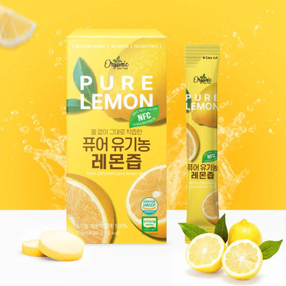 Chunho Ncare Korean Lemon Juice Concentrate, Organically Grown Spanish Lemons, NFC Cold Pressed, No Sugar Added, No Additives, Convenient Stick Pouch (20gx15sticks)