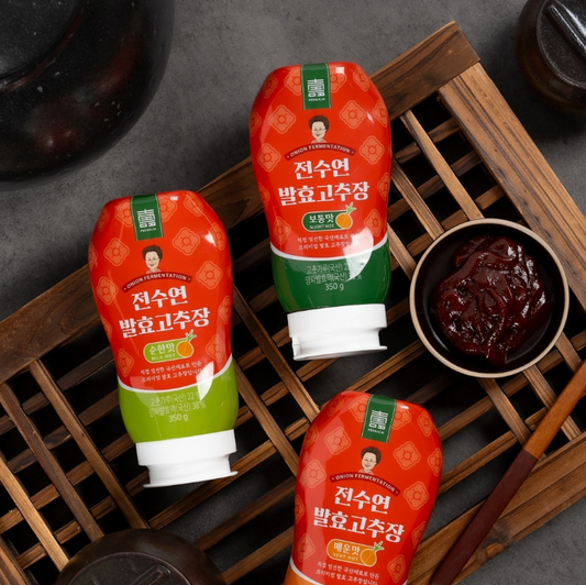 Jeon Su-yeon Premium Fermented Gochujang – Healthy Korean Chili Paste with Onion Ferment (Kids-Friendly-Hot)