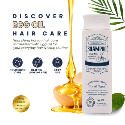 EO Egg Oil Fortifying Shampoo for Women, Nourishing Hair Care, 250ml