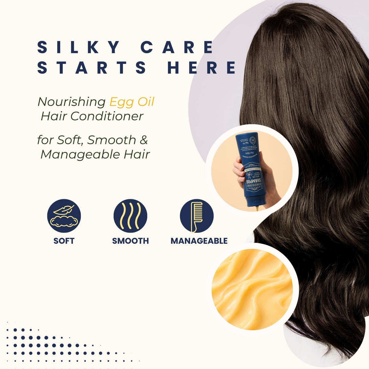 EO Egg Oil Fortifying Silky Hair Conditioner with Egg Oil, 250 ml