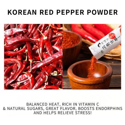 [jungtop] Korean Red Pepper Powder Sticks – 100% Korean Gochugaru, Mild Spice, Vegan, 10g x 10 Easy-Cut Packs – For Stews, BBQ, Marinades & Outdoor Cooking