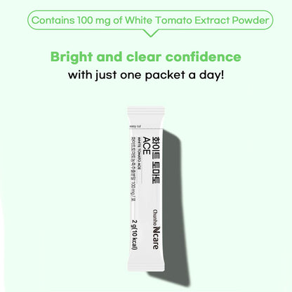 Chunho Ncare | Korean White Tomato ACE - White Tomato Extract, Vitamin A, C, E & Zinc | With Hydrolyzed Collagen, Hyaluronic Acid, & Elastin | 1 Pack Per Day | 30 Sticks