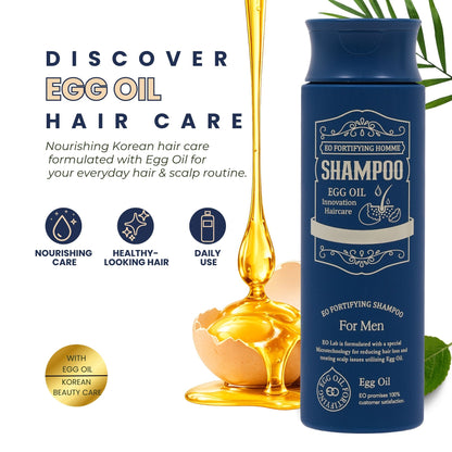 EO Egg Oil Fortifying Men's Shampoo, Egg Oil & Peppermint, 250 ml