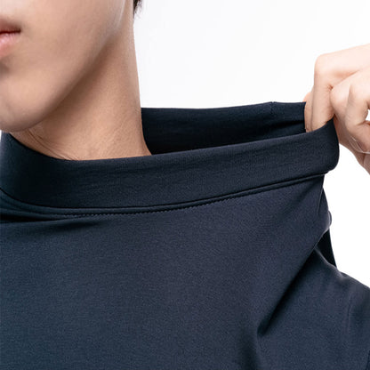 Nyfashioncity Fleece-Lined Half Turtleneck Top _Black