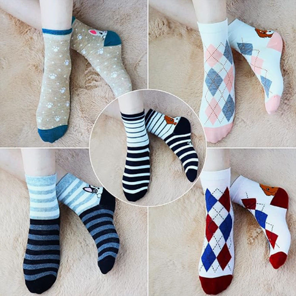 Women's Dog Socks dog Gifts Cute Animal Socks Gifts for Women 5pairs Puppy