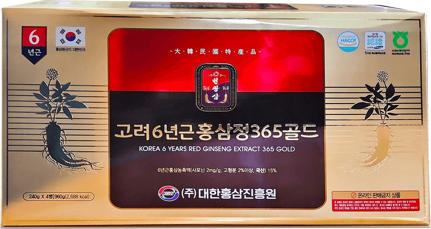 [Health 365] Goryeo 6-year-old red ginseng extract 365 gold x 4ea