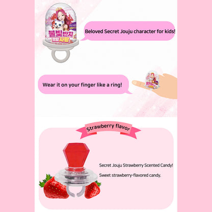 Generic Secret Jouju Light up ring Shaped Candy Strawberry flavor 1Set 12EA