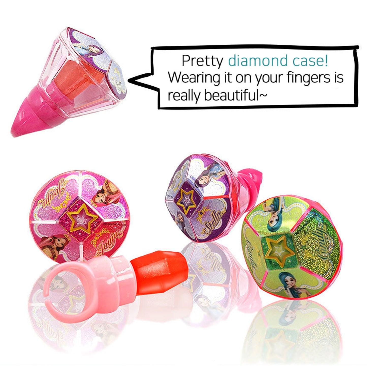 Secret Jouju Giant ring Candy Princess ring Strawberry flavor 1Set 15EA, 1EA 6g