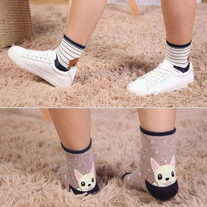 Women's Dog Socks dog Gifts Cute Animal Socks Gifts for Women 5pairs Puppy