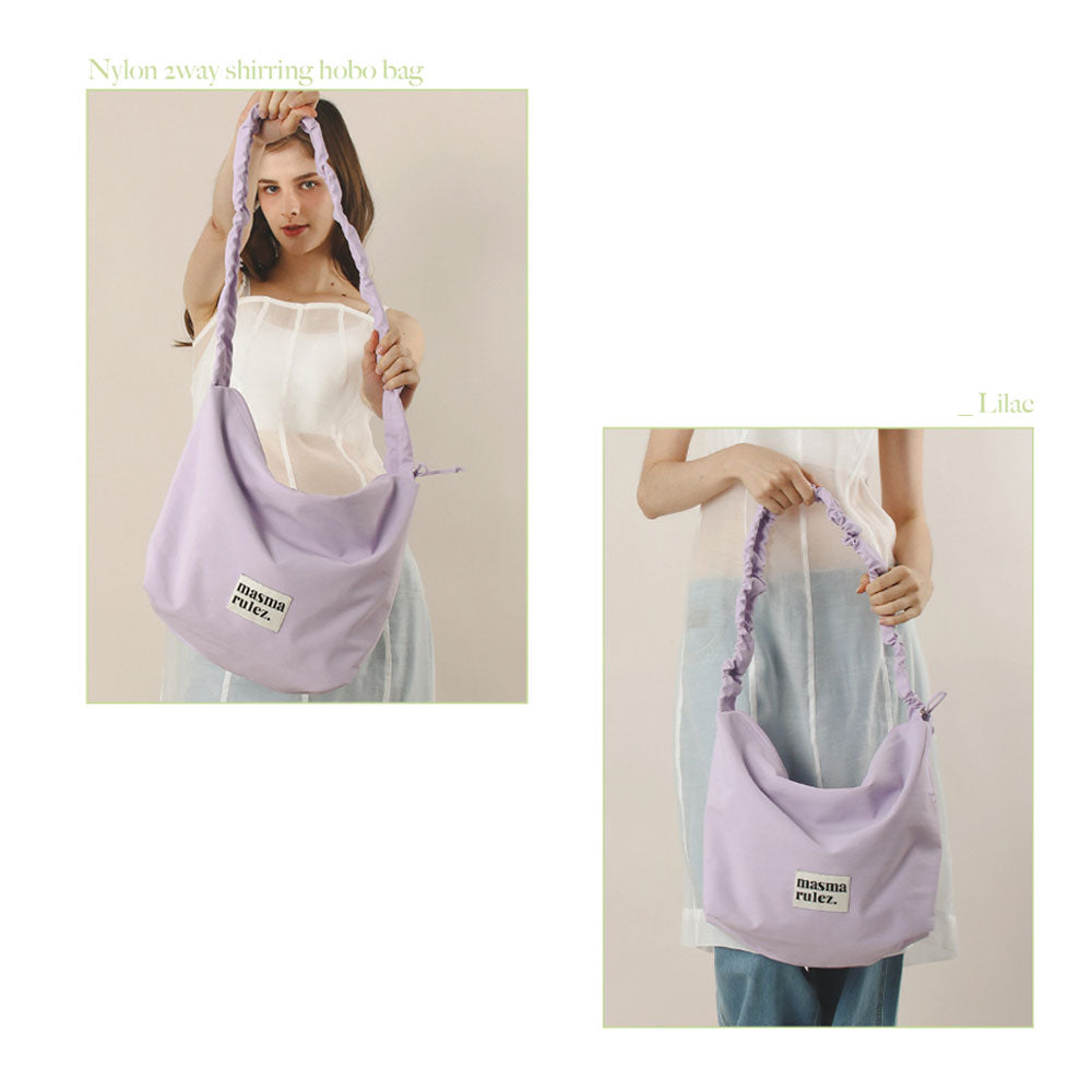 ★masmarulez★ Nylon 2way shirring hobo bag_Black Shirring hobo bag masmarulez官方網站