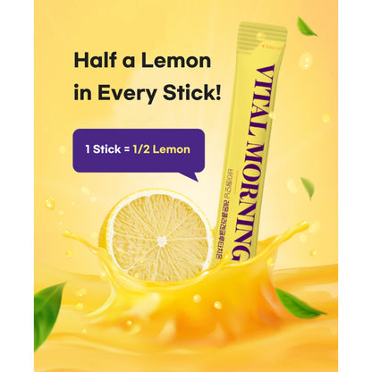 Chunhoncare Vital Morning Lemon Collagen & Glutathione Stick Drink, Real Lemon