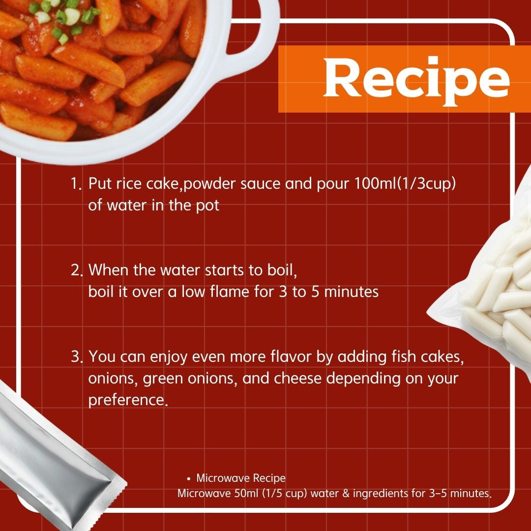 Ongojib Korean Tteokbokki 120g – Spicy & Sweet Rice Cake Snack 120g*2pack