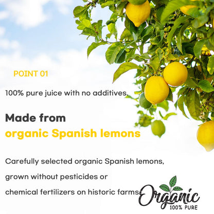 Chunho Ncare Korean Lemon Juice Concentrate, Organically Grown Spanish Lemons, NFC Cold Pressed, No Sugar Added, No Additives, Convenient Stick Pouch (20gx15sticks)