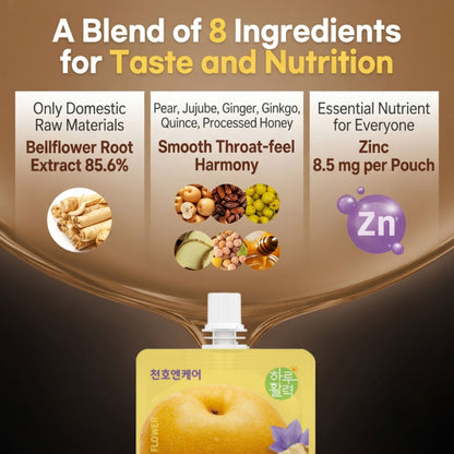 ChunhoNcare Korean Bellflower Root & Pear Juice with Zinc – 8-Ingredient Blend, Resealable Pouch