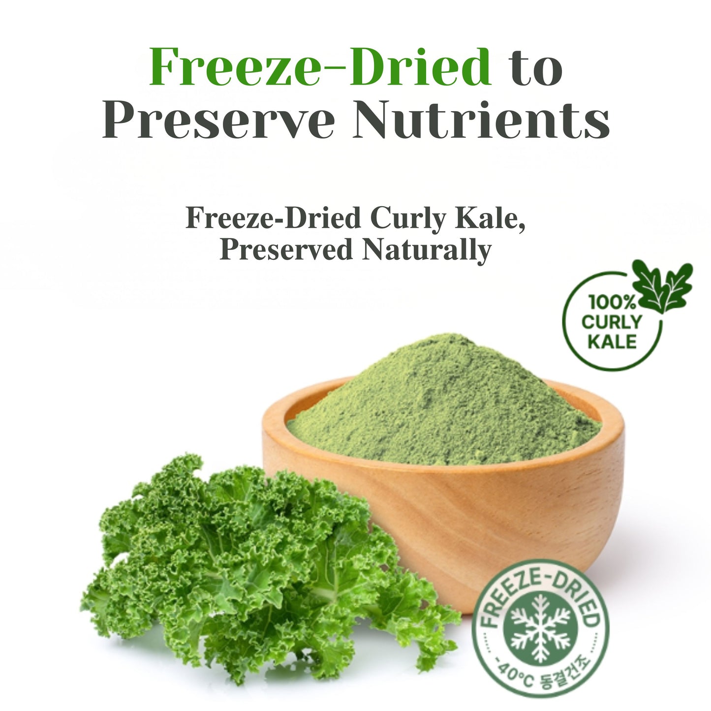 Share Chunhoncare 100% Pure Curly Kale Powder Stick packs – Freeze-Dried Kale