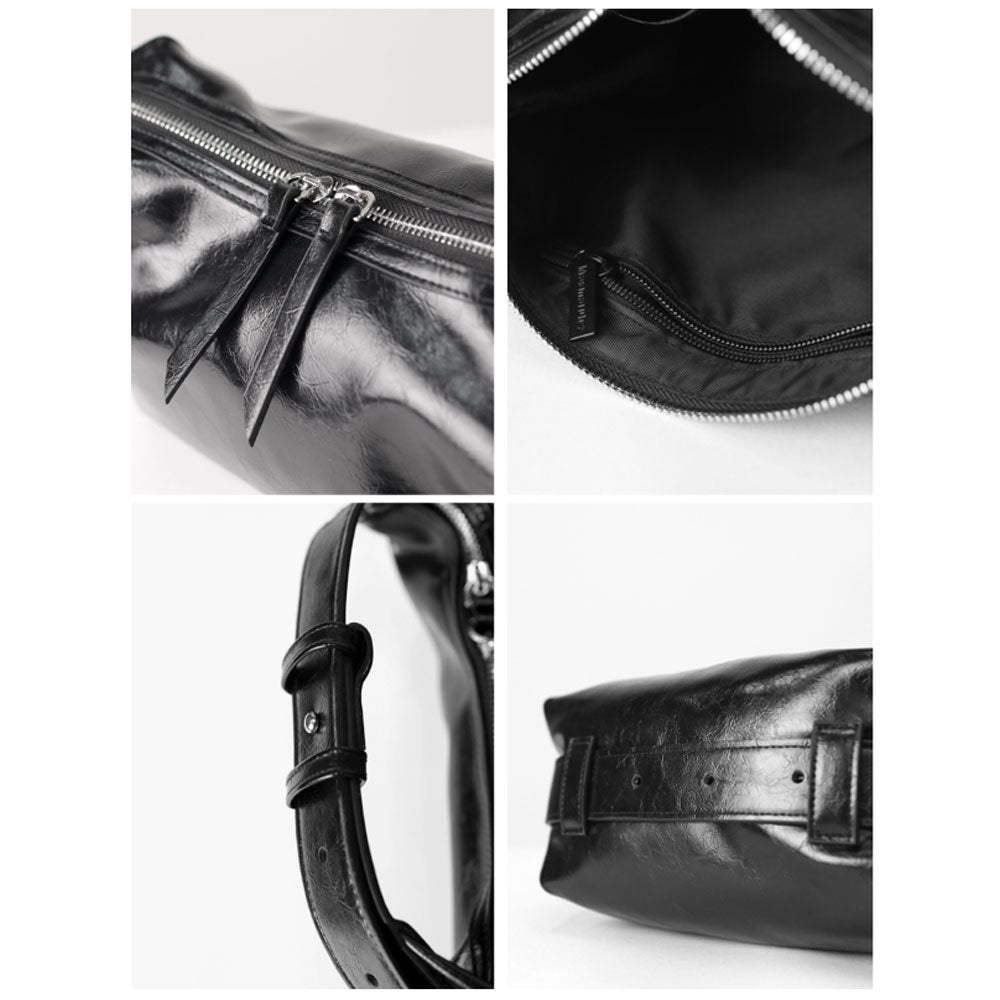 Masmarulez 3-Way Belted Mini Hobo Bag – Vegan Leather Convertible Tote, Shoulder, & Crossbody Purse for Women – Lightweight Daily Bag (Black)